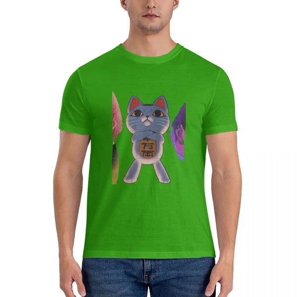 Dandadan Mystical Cat Character Army Green T-Shirt