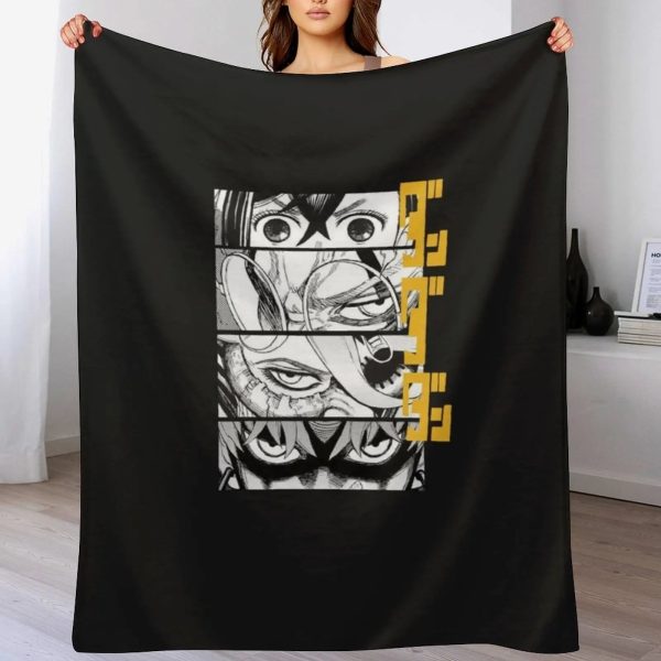 Explore the Strange Universe of Okarun and Momo (Black) - Dandadan Blanket