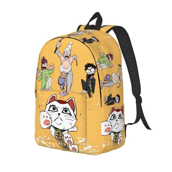 Dandadan Backpack Lucky Cat & Character Fun